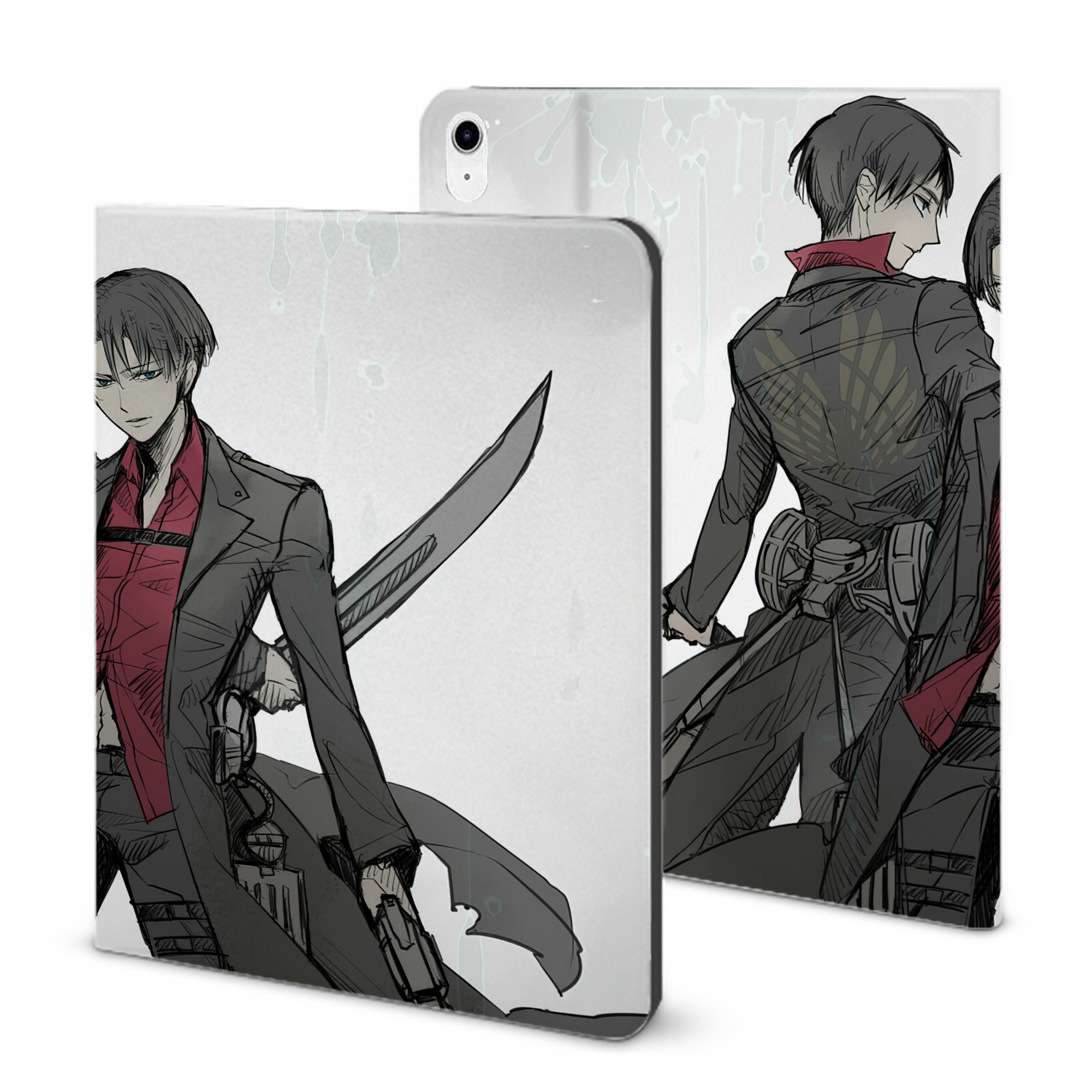 （画像用） 進撃の巨人 Attack on Titan IPad ケース ブック型 PUレザー TPU 耐衝撃 軽量 薄型 ペン収納なし 全面保護 IPad 各モデル対応